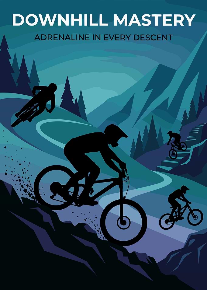 Downhill Mountain Biking Poster
