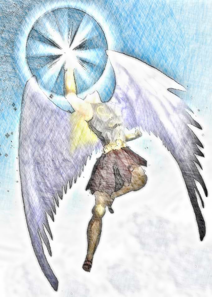 Blue Angel in Crayon