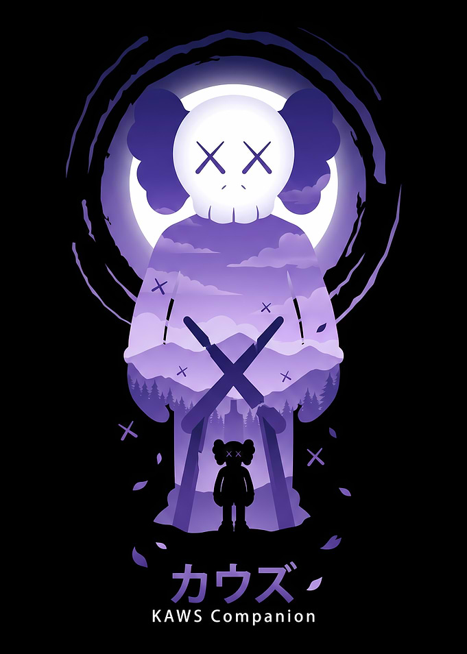 KAWS Companion Silhouette Art