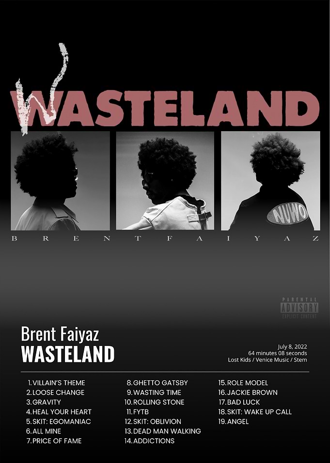 Brent Faiyaz Wasteland Album Cover