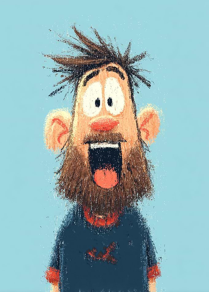 Man with Wild Hair and Beard Lionel Messi