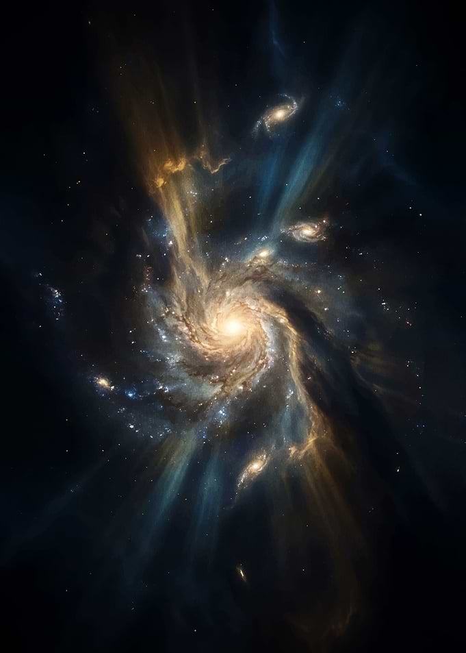 Swirling Galaxy with Nebulae