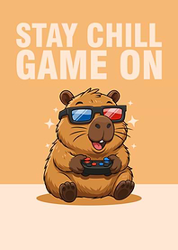 Capybara Gamer with 3D Glasses