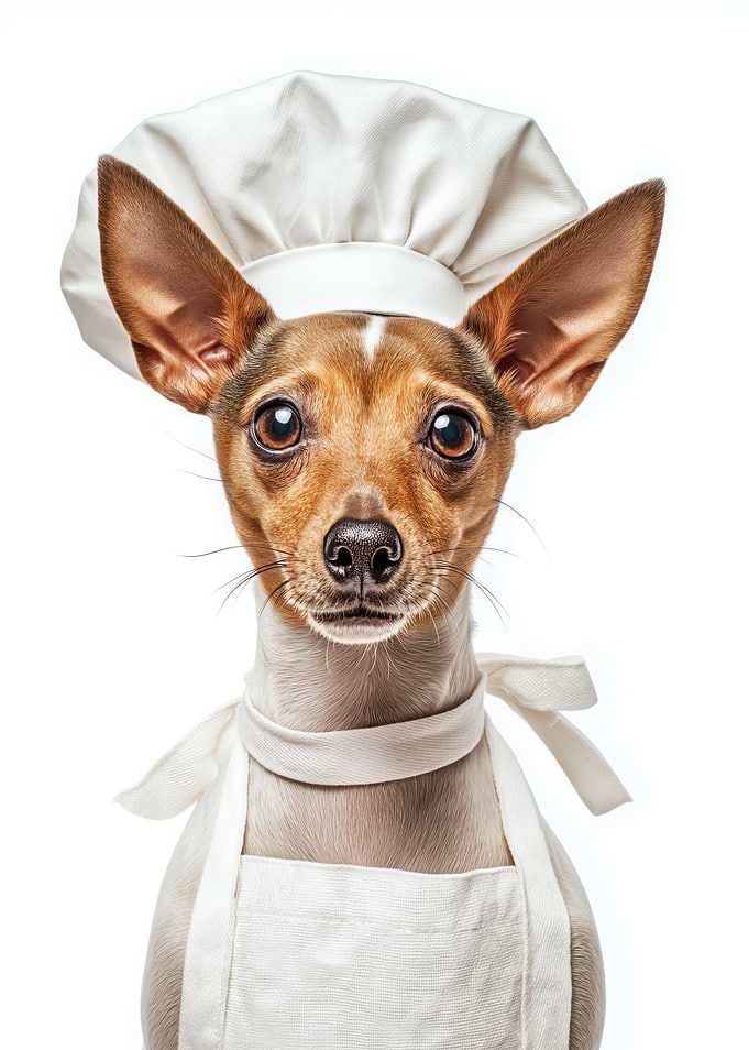 Toy Fox Terrier Dog Chef in Uniform