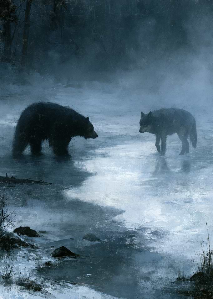 Bear and Wolf on Ice