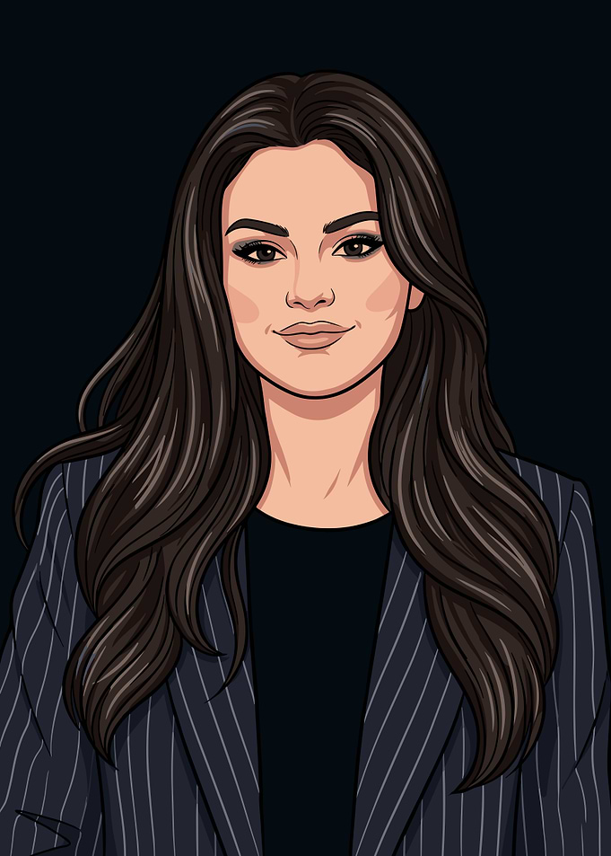 Selena Gomez in Pinstripe Blazer