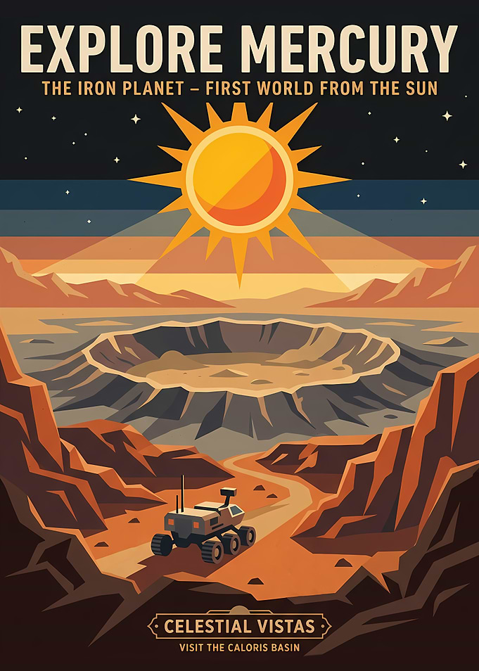 Explore Mercury Vintage Poster