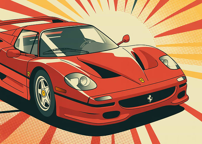 Red Supercar Pop Art