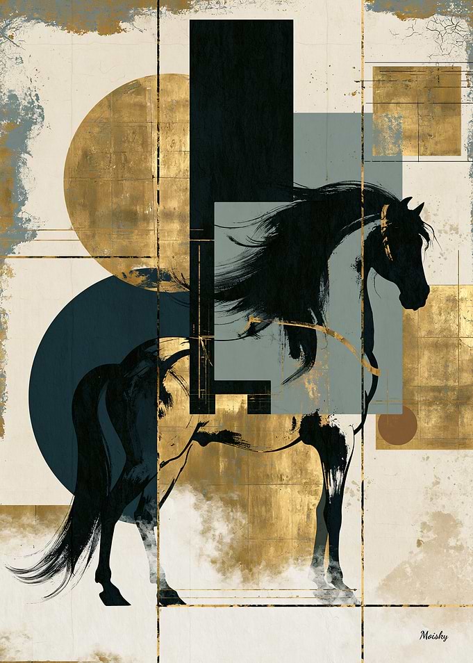 Neo-Rinpa Kiso Horse No. 24 – Japanese Decorative Wall Art
