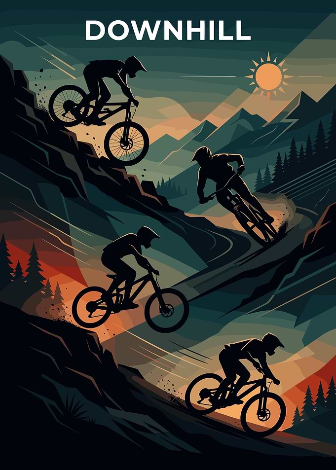 Downhill Mountain Biking Poster
