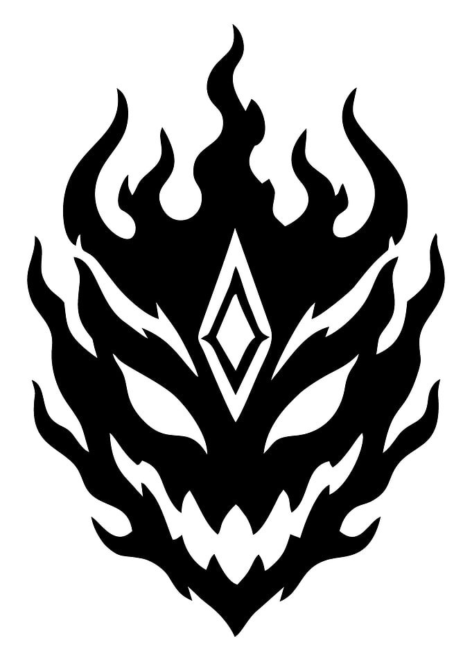 Fiery Demon Face Emblem