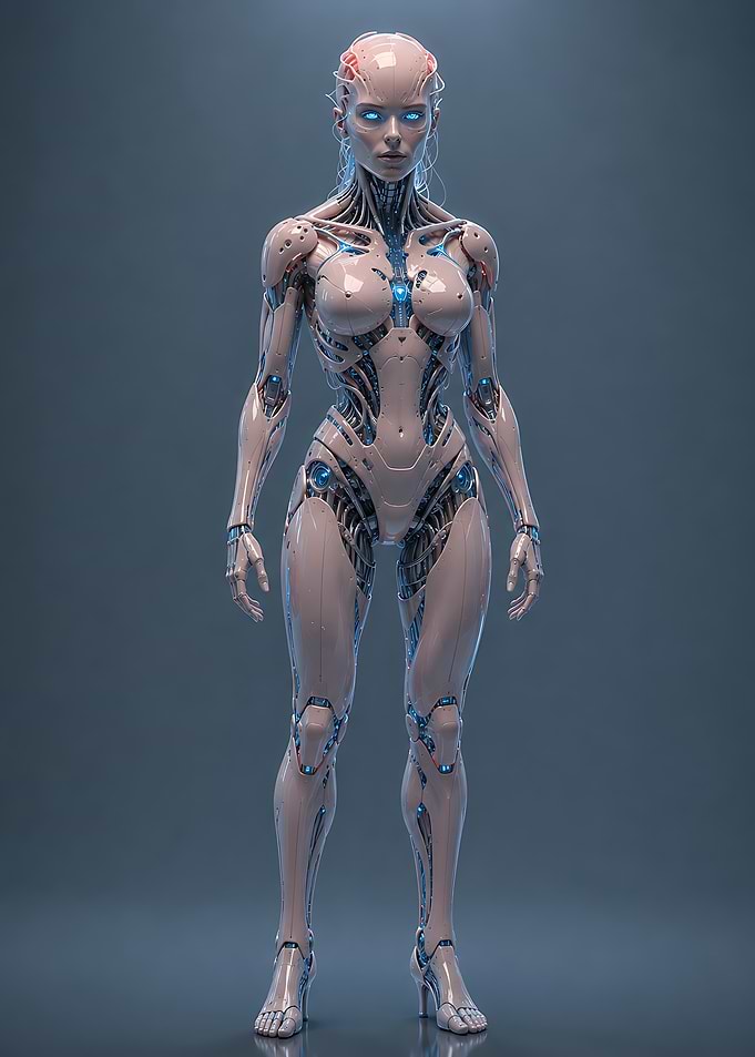 Futuristic Female Robot