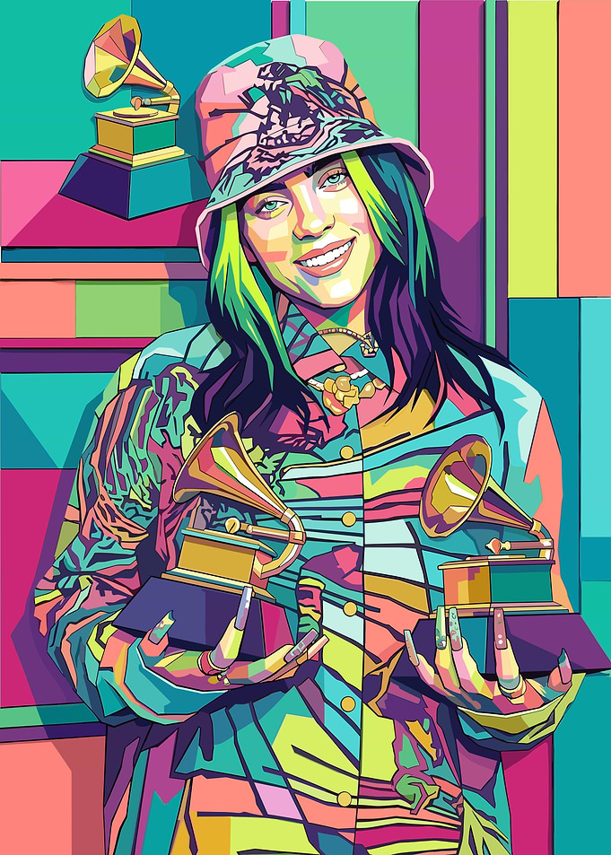 Billie Eilish Pop Art Portrait