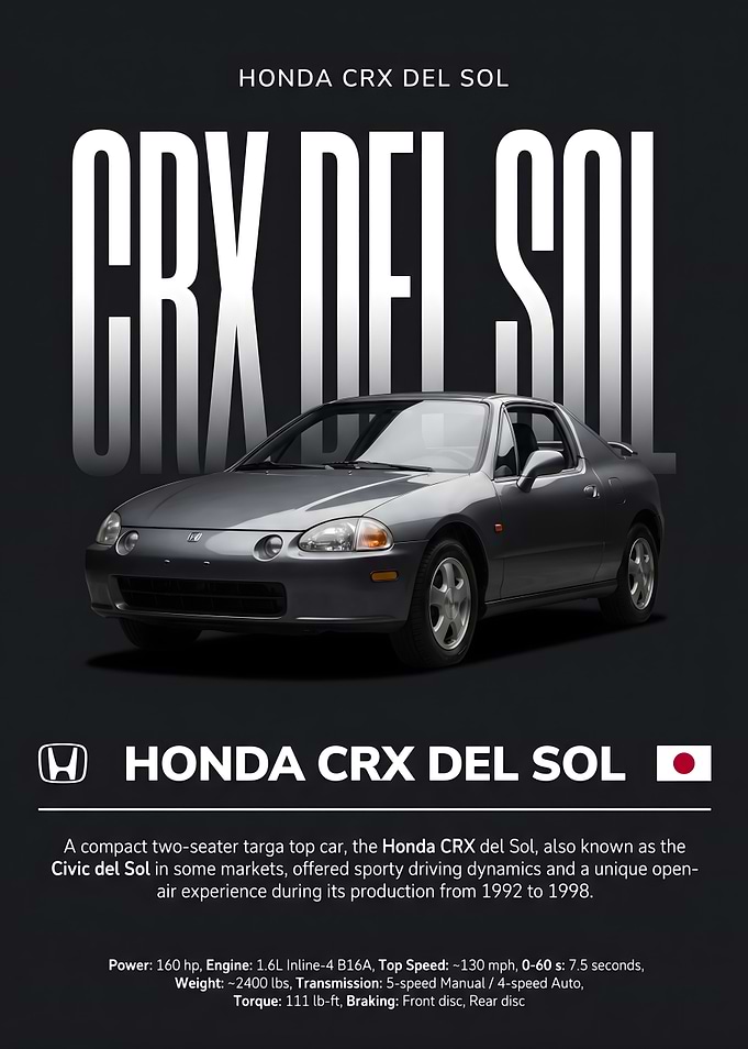 Honda CRX Del Sol Poster