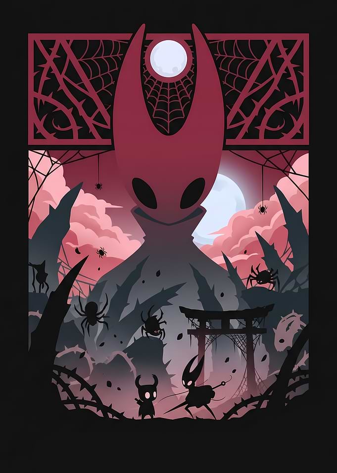 Hollow Knight Hornet and Knight Art