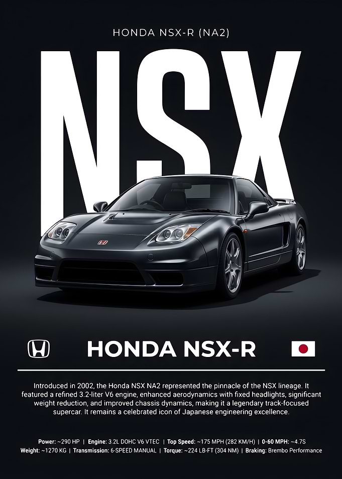 Honda NSX-R (NA2) Car Poster