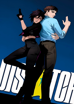 Dispatch Duo Posing with Finger Guns