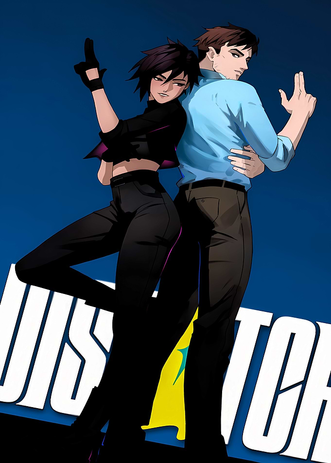 Dispatch Duo Posing with Finger Guns