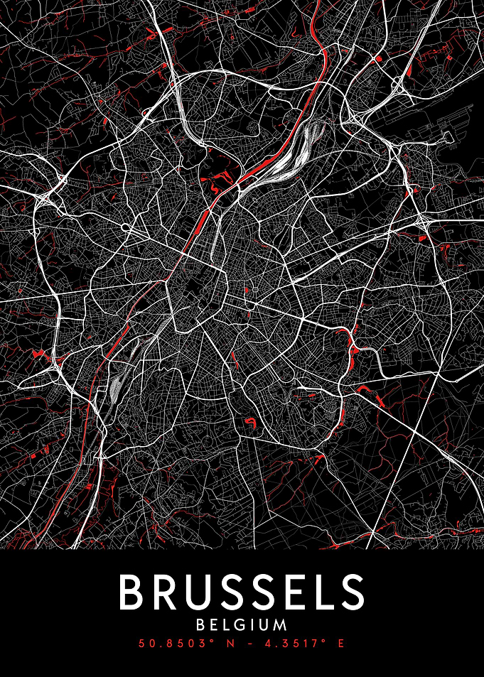 Brussels Dark Map