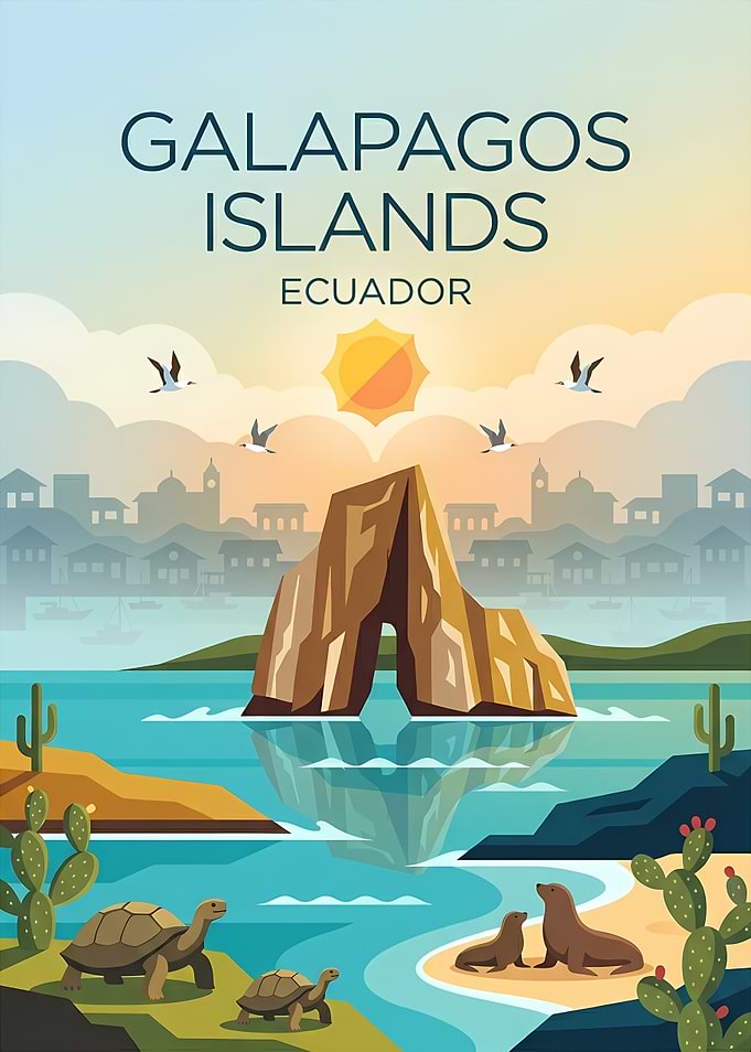 Galapagos Islands Travel Poster