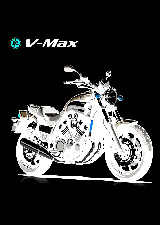 Yamaha V-Max Motorcycle Illustration