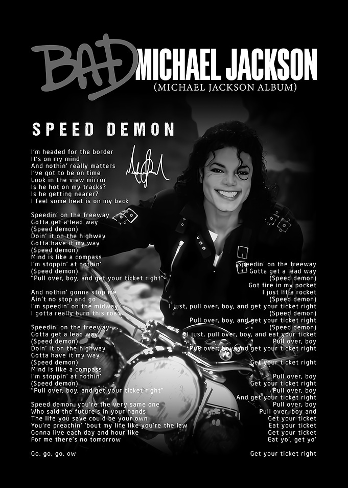 Michael Jackson Speed Demon Poster