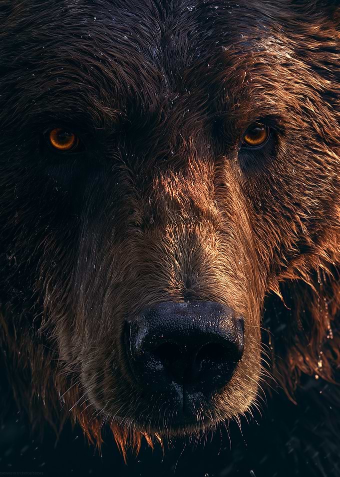 Close-up of a Grizzly Bear's Face