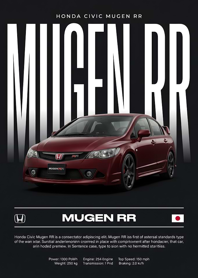 Honda Civic Mugen RR Poster
