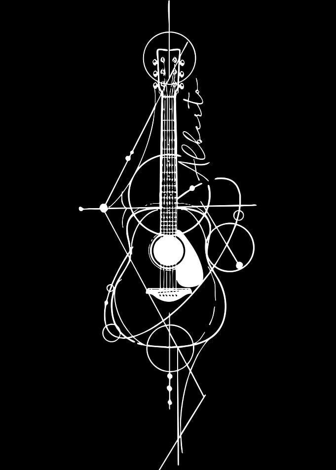 Geometric Guitar Art