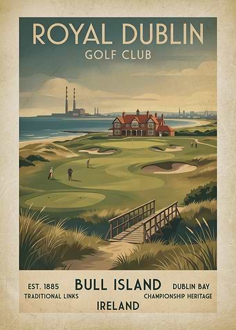 Royal Dublin Golf Club Vintage Poster