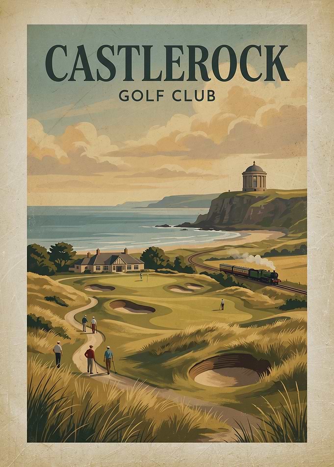 Castlerock Golf Club Vintage Poster