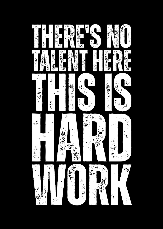 Hard Work Motivational Text Art