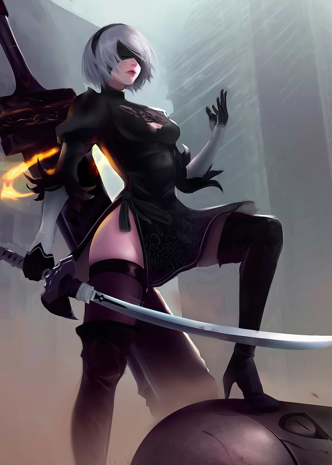 2B with Sword