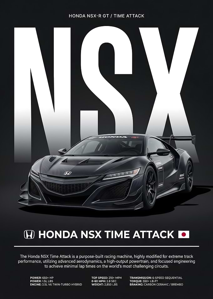Honda NSX Time Attack Poster