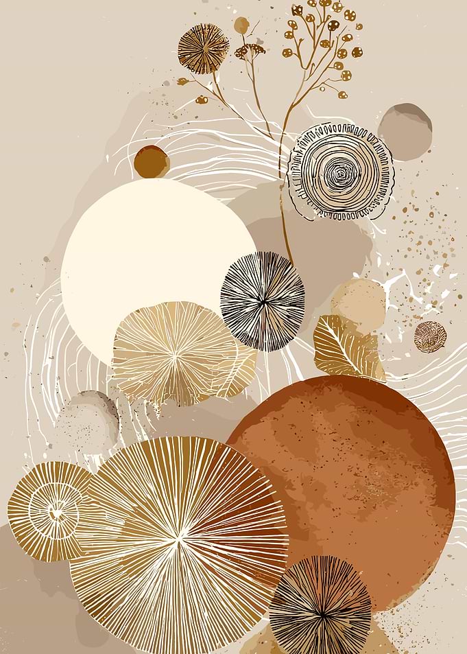 Abstract Botanical Circles and Textures