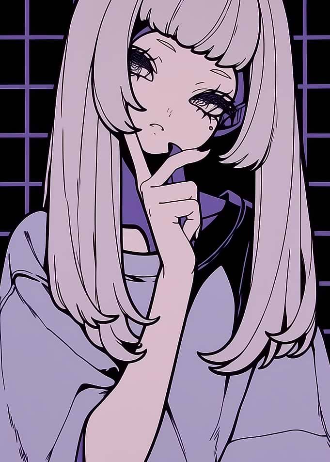 Anime Girl with Purple Hair