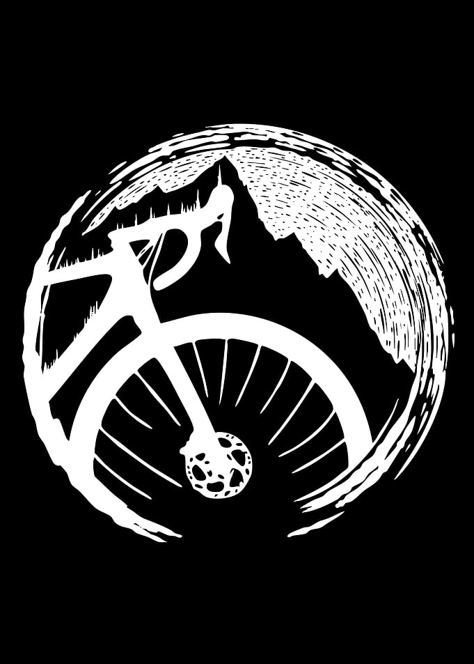 Bicycle and Mountain Silhouette