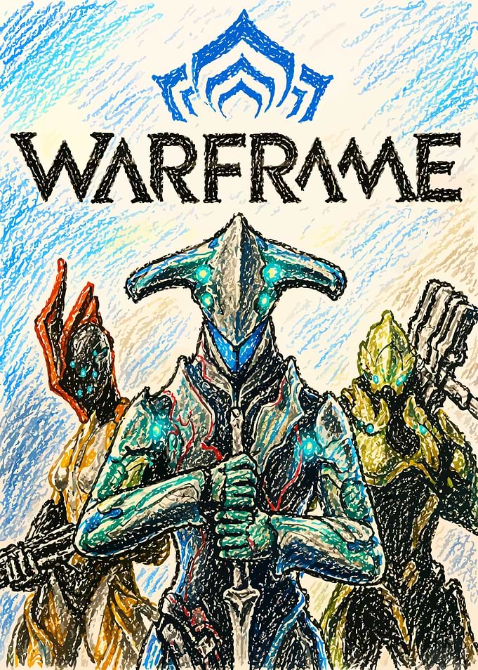 Crayon-Style Warframe Characters Art