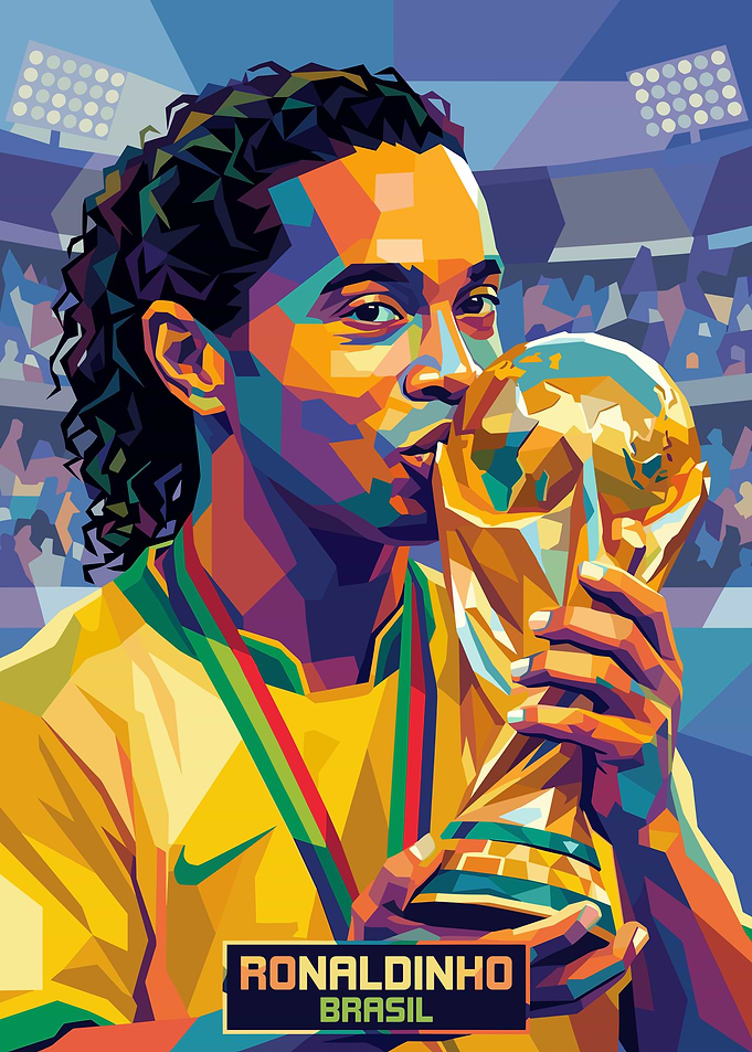 Ronaldinho kissing the World Cup trophy