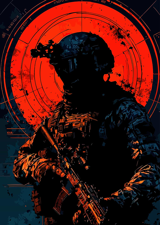 Soldier with Rifle and Target