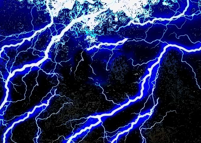 Electric Blue Lightning Strikes