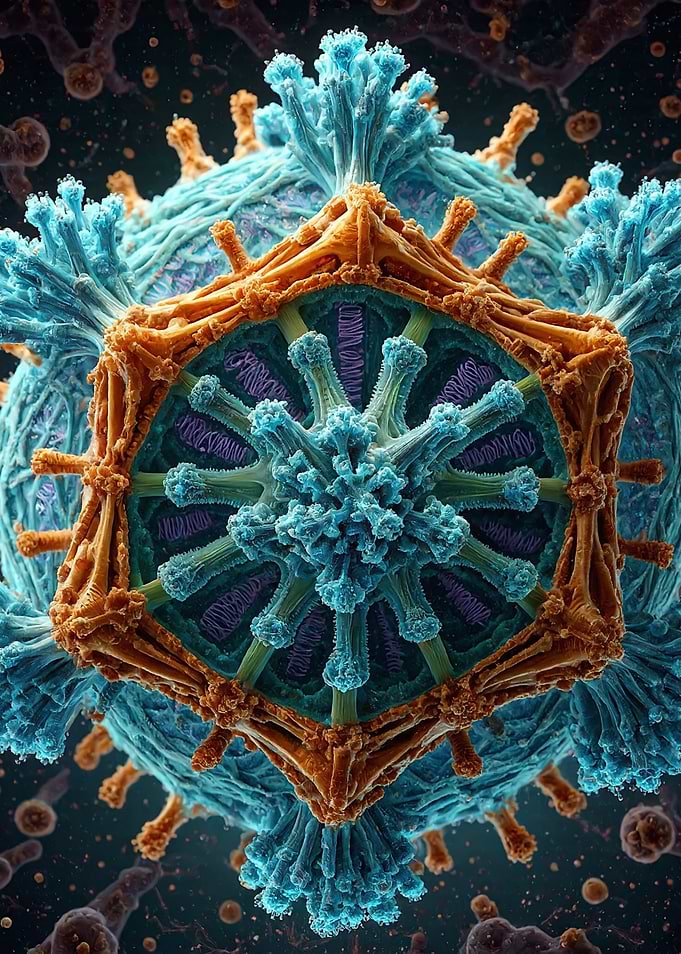 Microscopic Virus Structure