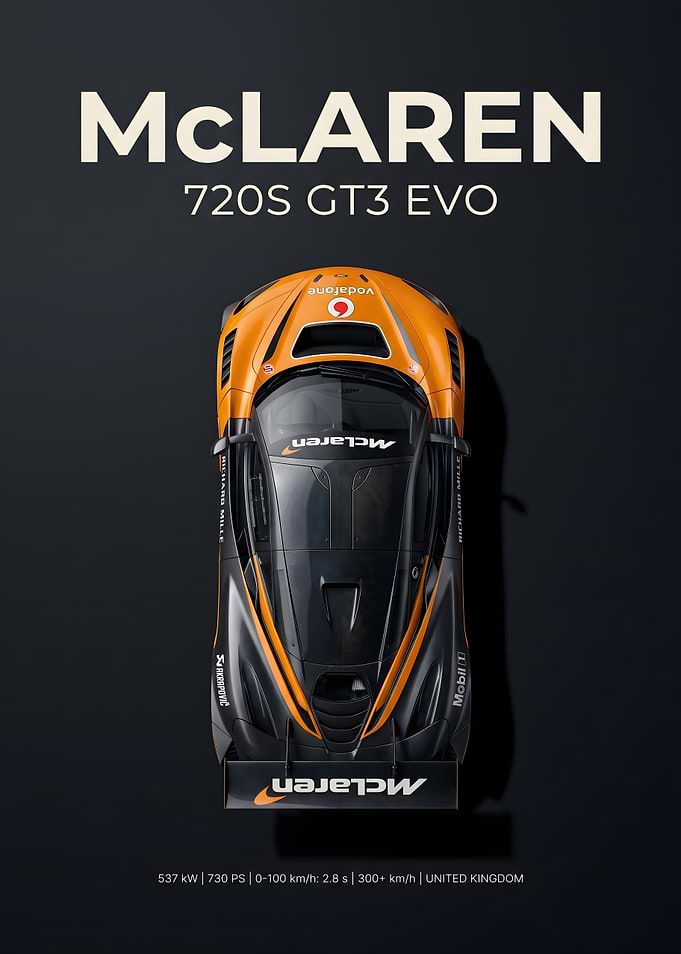 McLaren 720S GT3 EVO Top View