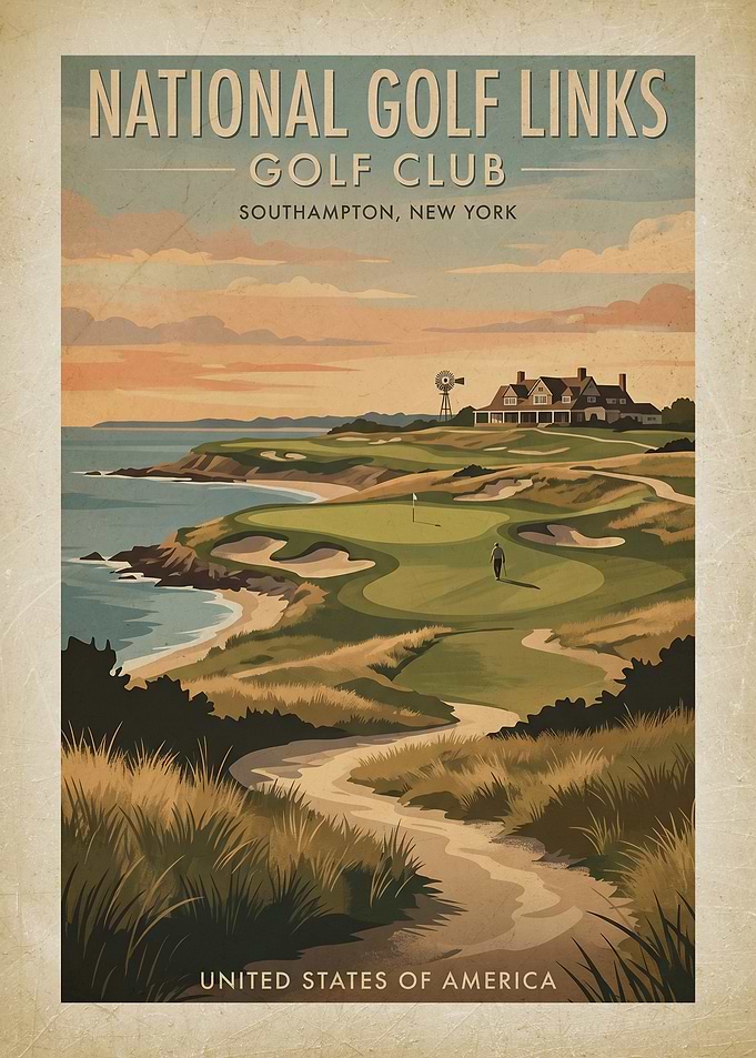 National Golf Links Vintage Poster