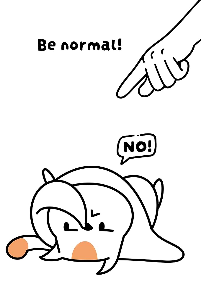 Cute character refuses to be normal