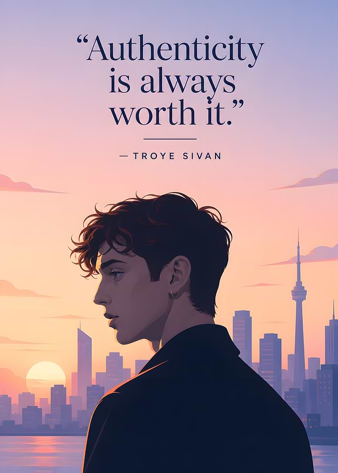 Authenticity Quote with Cityscape