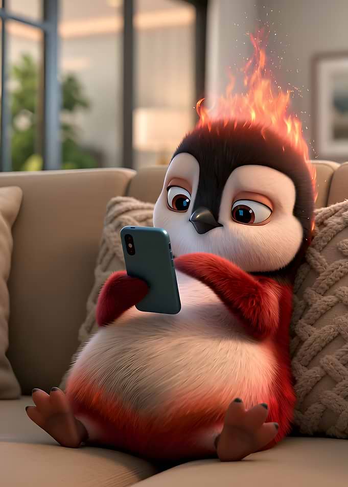 Amber on Fire Using Phone