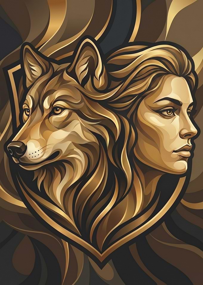 Wolf and Woman Fusion