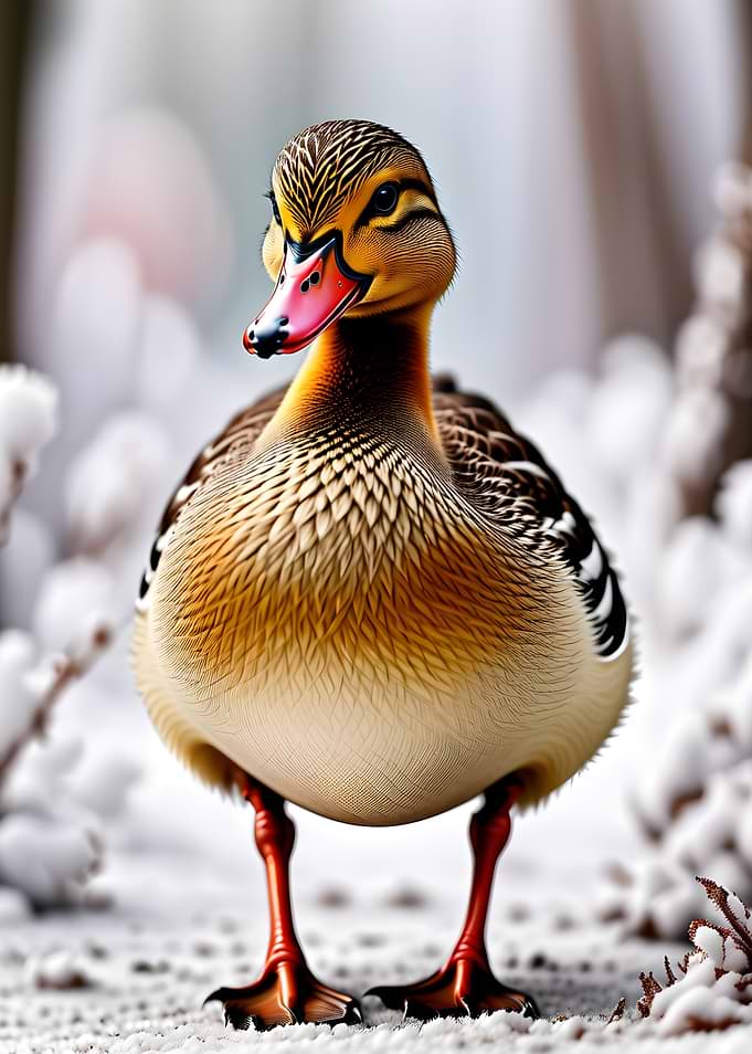 Duck in the Snow
