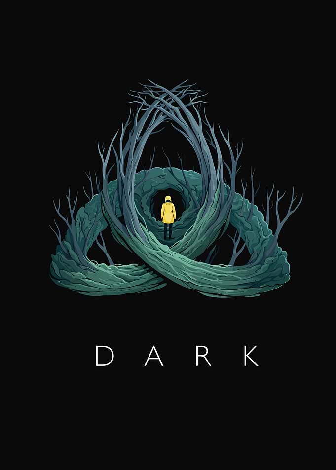Dark Series Poster with Person in Yellow Coat